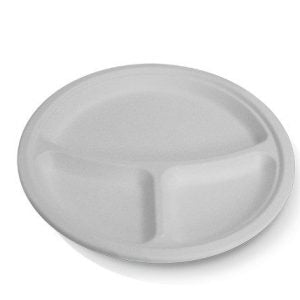 SugarCane 25cm (10") 3 Comp Round Plate