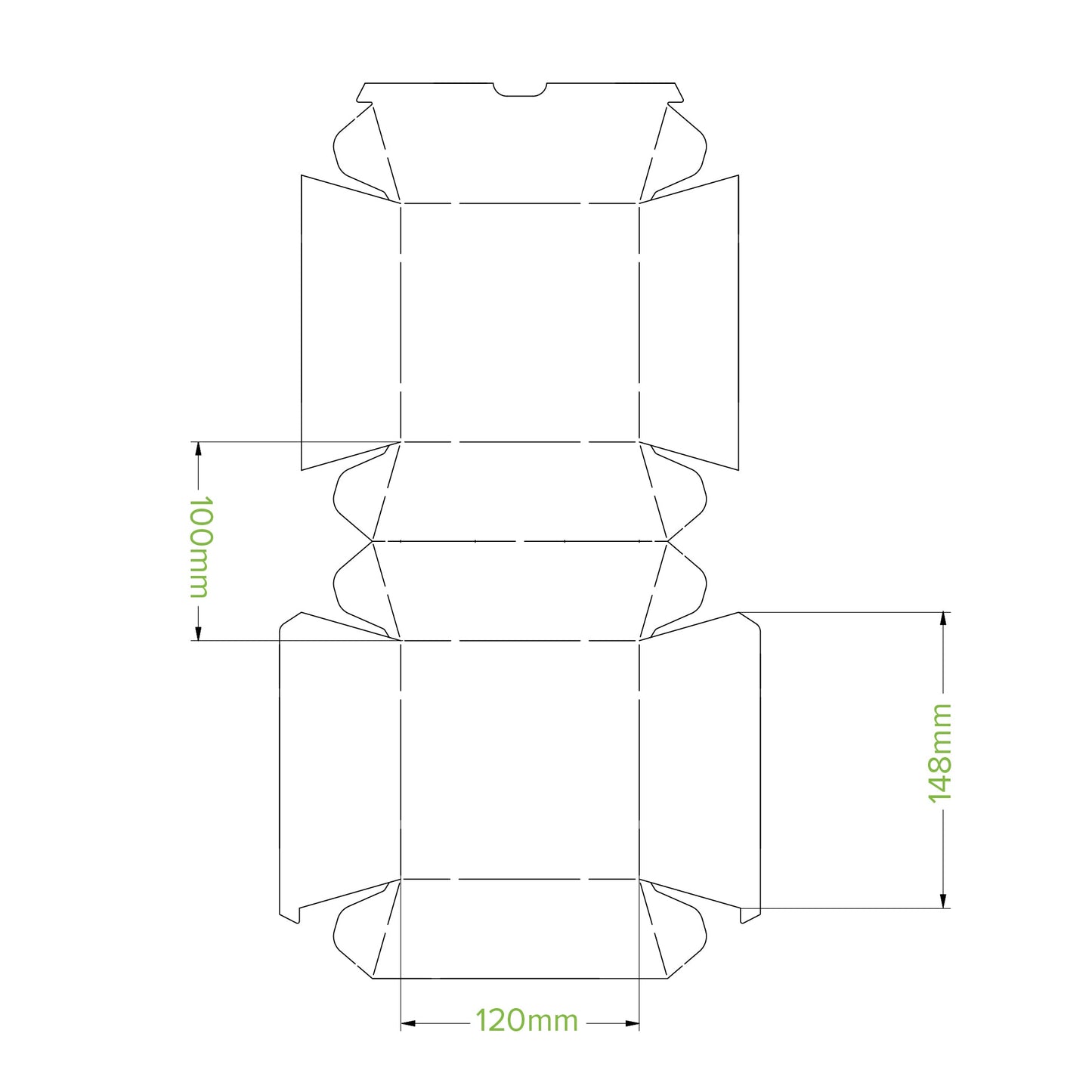BioPak Disposable Large Kraft Hamburger Box - Made from Paperboard.