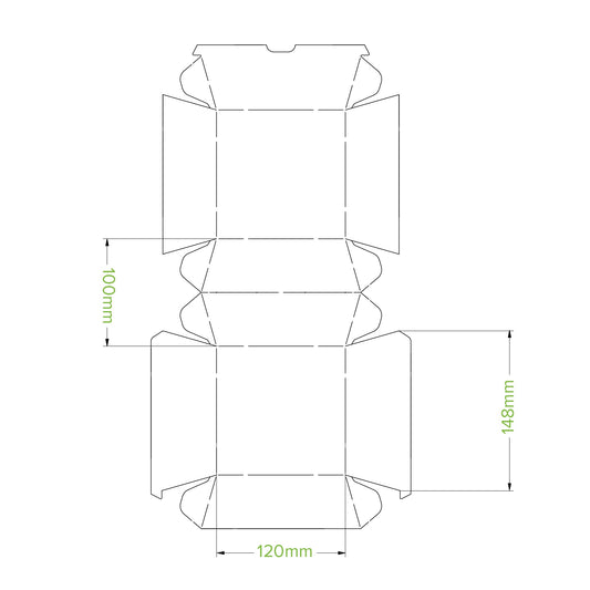 BioPak Disposable Large Kraft Hamburger Box - Made from Paperboard.