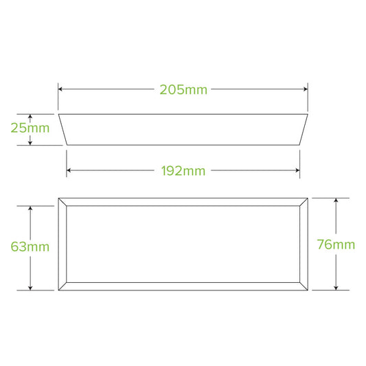 BioPak Long BioBoard Sushi Tray