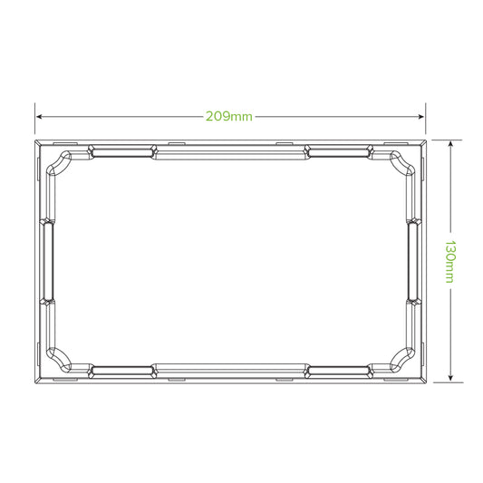 BioPak Large BioBoard Sushi Tray PET Lid