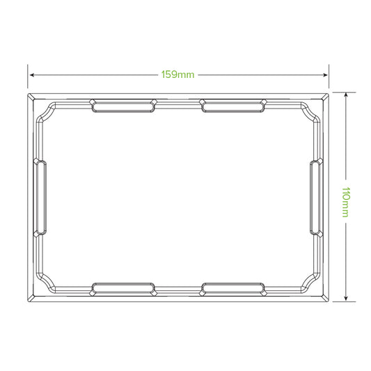 BioPak Small BioBoard Sushi Tray PET Lid