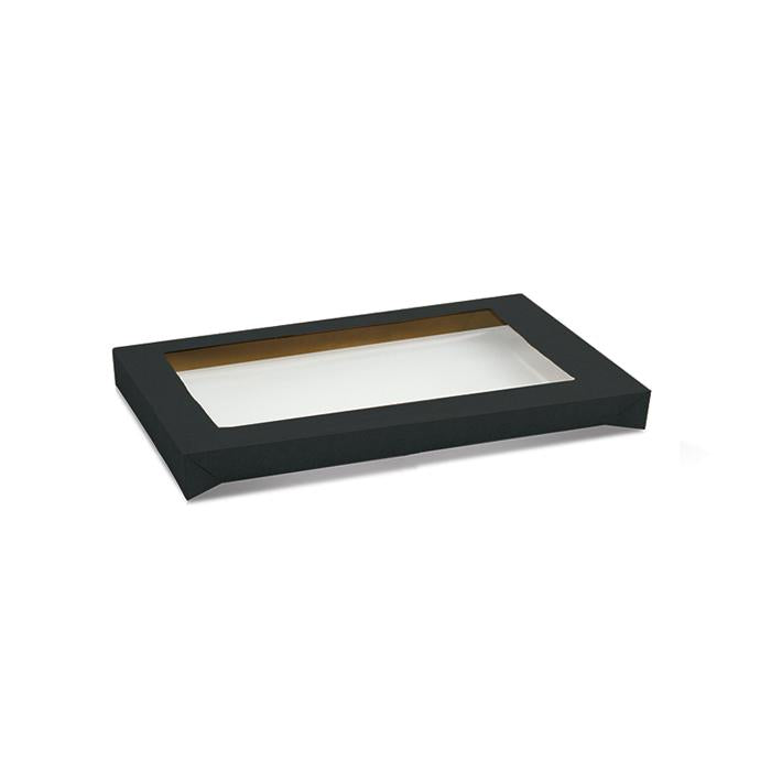 Black Catering Tray Lid PET window - Medium 382x275x30mm