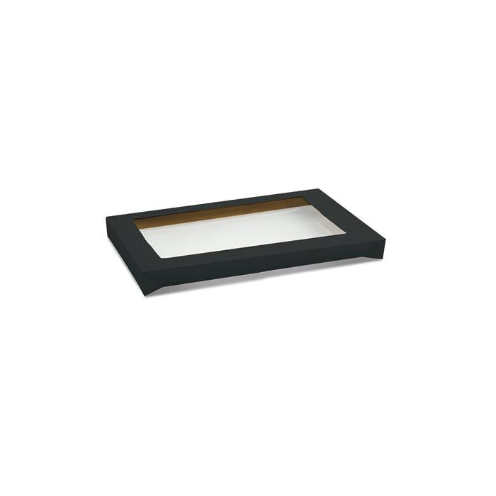 Black Catering Tray Lid PET window - Small 280x180x30 mm