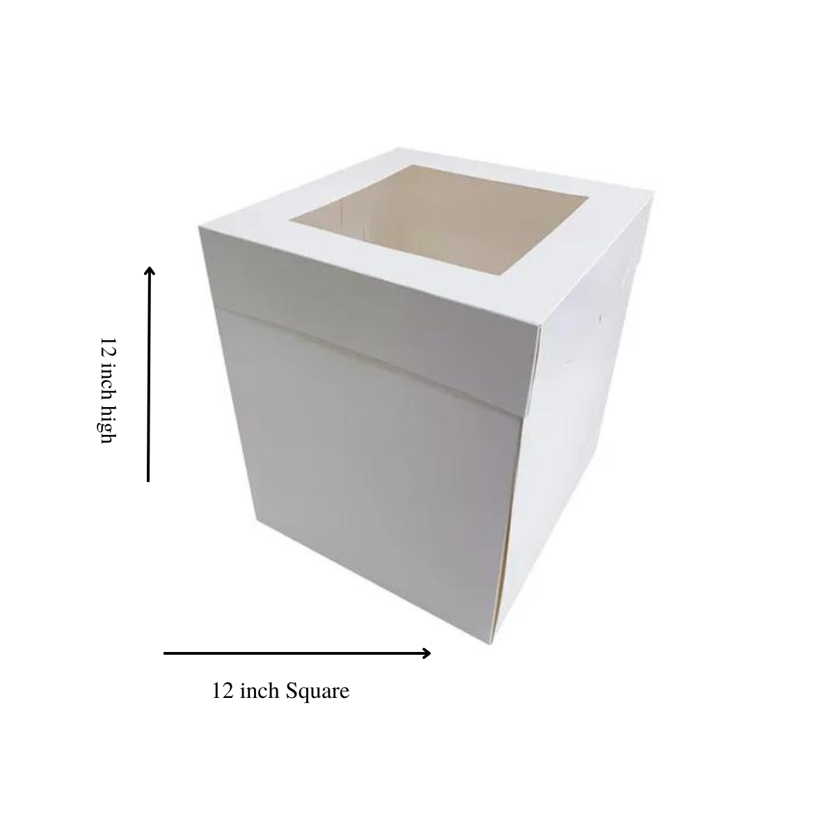 12x12x12 inch Premium Cake Box - (Top Window) Carton of 50