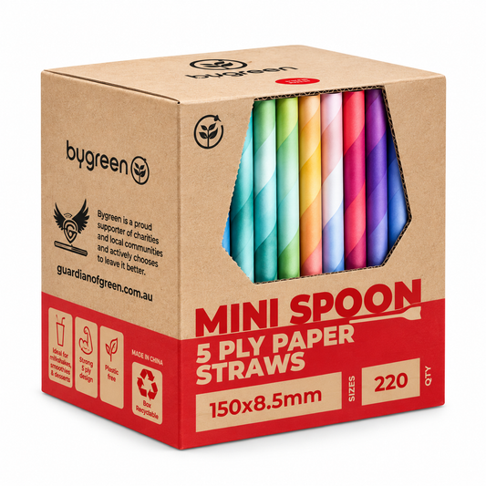Mini Slushie Straws 5 Ply Spoon Paper Straws Mixed Colours