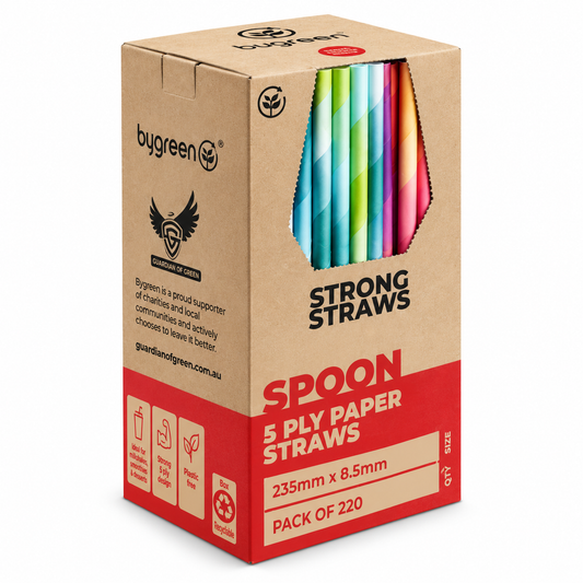 Slushie Straws 5 Ply Spoon Paper Straws Mixed Colours