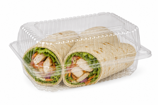 Wrap & Baguette Container-Clear Clamshell Container #2 - 164 x 118 x 59mm