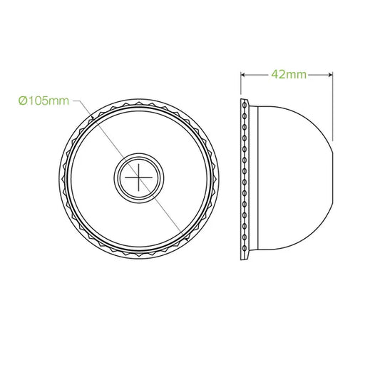 105mm PET Paper Cold Cup ClearDome Lid