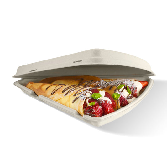 280mm X 163mm X 40mm / 9 inch Natural Pizza Slice Clamshell