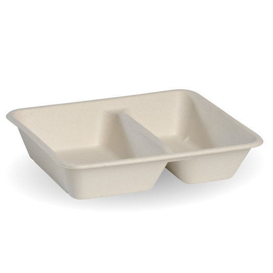 BioPak 2 Compartment Sugarcane Fibre Takeaway Base