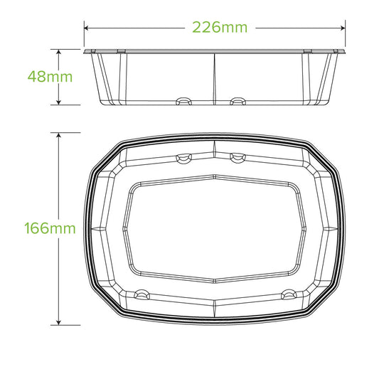 950ml Natural BioCane Octa Takeaway Base