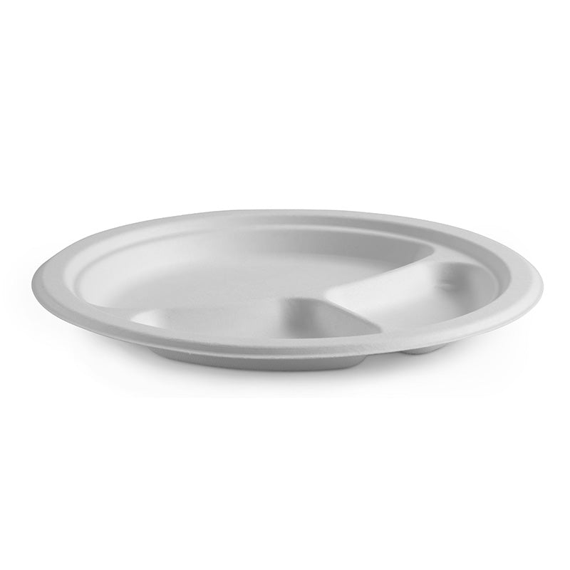 25cm / 10 inch 3-Compartment Round BioCane Plate 25cm / 10 inch 3-Compartment Round BioCane Plate