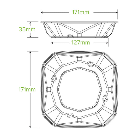 500ml Natural BioCane Octa Takeaway Base