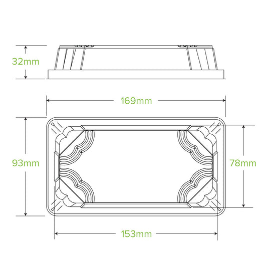 SMALL BIOCANE SUSHI TRAY PLA LID