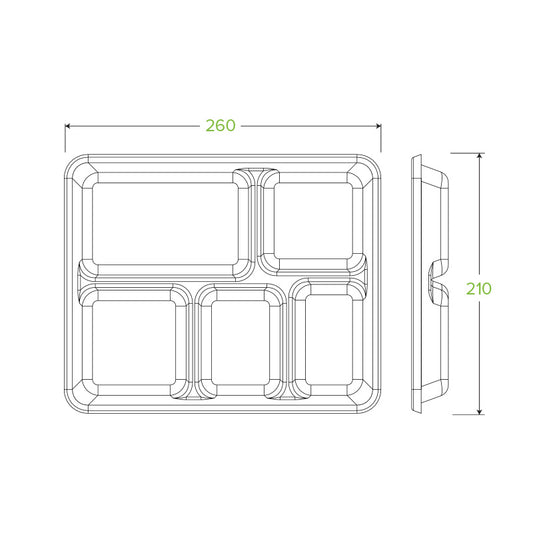 5-Compartment BioCane Tray