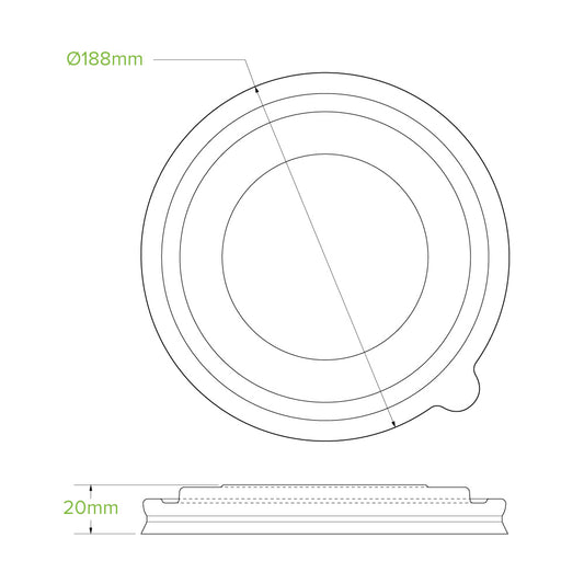 1,300ml Kraft BioBowl PET Lid