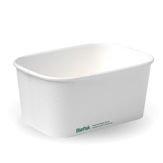 BioPak 1000ml Rectangle PLA lined paper container