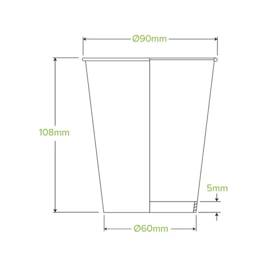 BioPak 390ml / 12oz (90mm) Christmas Series Single Wall BioCup