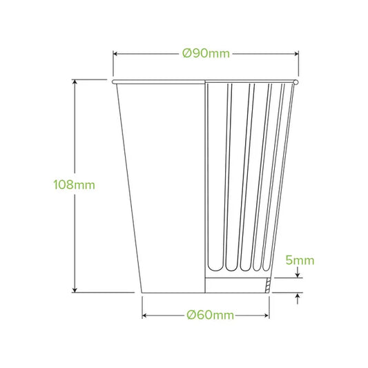 BioPak 390ml / 12oz (90mm) Christmas Series Double Wall BioCup