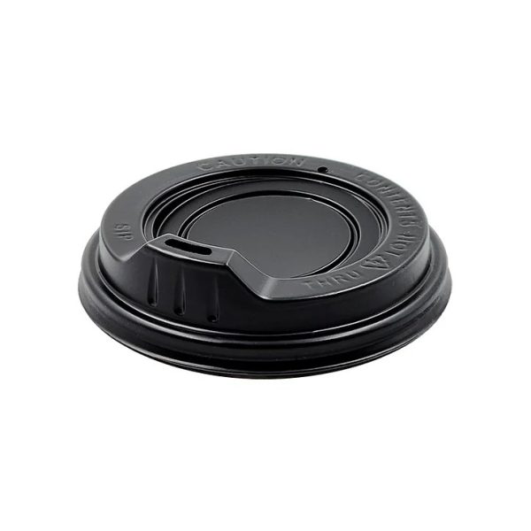 90mm PS Coffee Cup Lid Black Travel