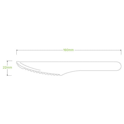 BioPak 16cm Wooden Knife - Disposable Takeaway Wooden Knife.