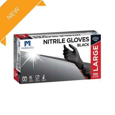 Black Nitrile Gloves - Large Super Strength  (Powder Free)