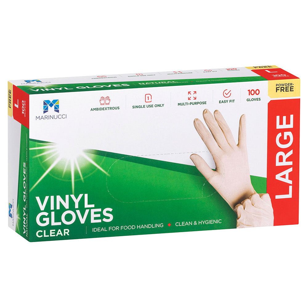 Large Clear Powder Free Vinyl Gloves