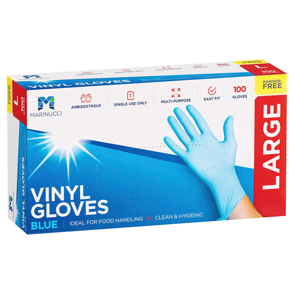 Large Blue Powder Free Vinyl Gloves
