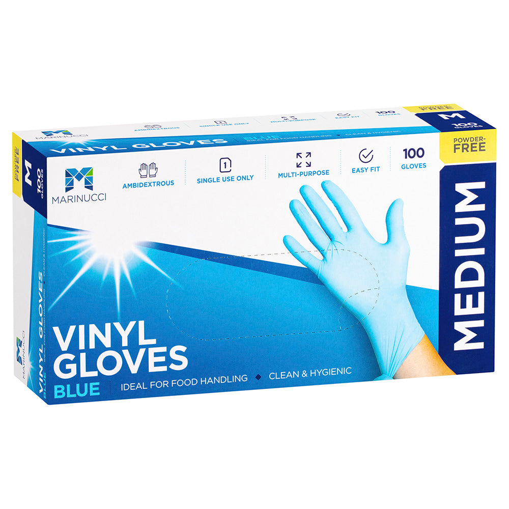 Medium Blue Powder Free Vinyl Gloves