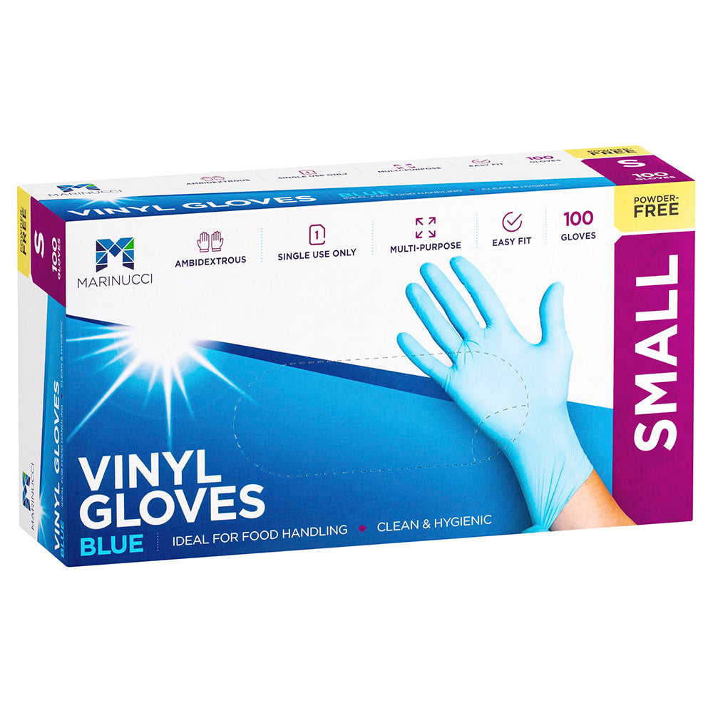 Small Blue Powder Free Vinyl Gloves