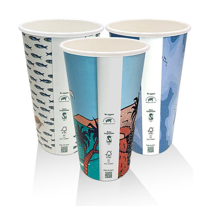 16 OZ Aqueous Coated Single Wall Cup/Art Series