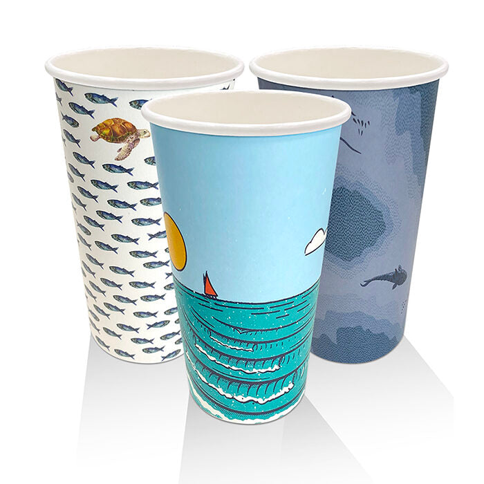 16 OZ Aqueous Coated Single Wall Cup/Art Series
