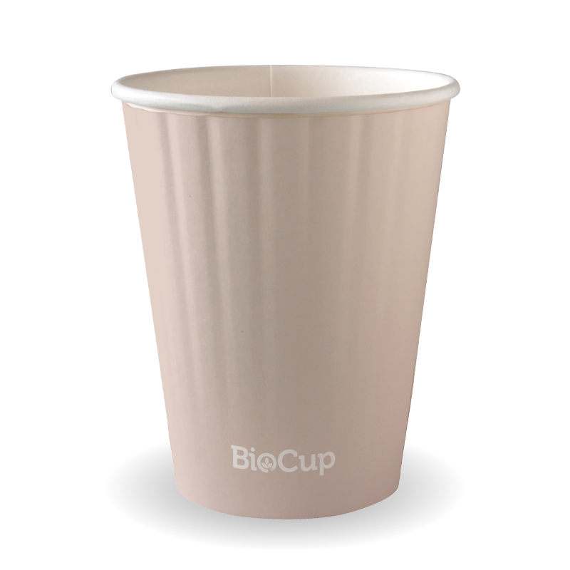 BioPak 390ml / 12oz (90mm) Aqueous Double Wall Home Compostable Takeaway Coffee Cup