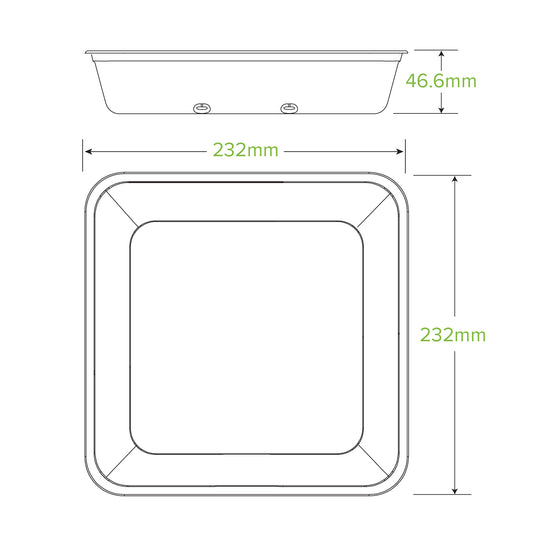 BioPak 1,750ml Large Natural Plant Fibre Takeaway Base