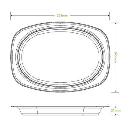 23x16cm/ 9.2x6.5" Rectangular Oval Plant Fibre Plate