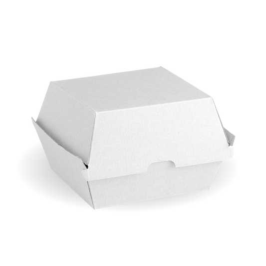 BioPak Disposable White Paper Board Takeaway Hamburger Box