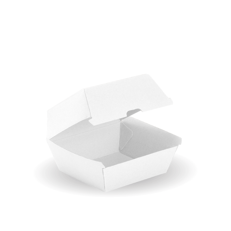 BioPak Disposable White Paper Board Takeaway Hamburger Box