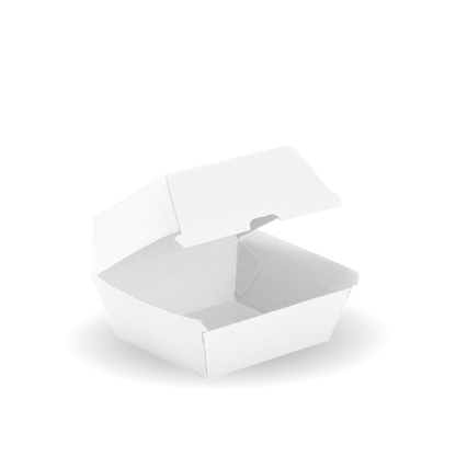 BioPak Disposable White Paper Board Takeaway Hamburger Box