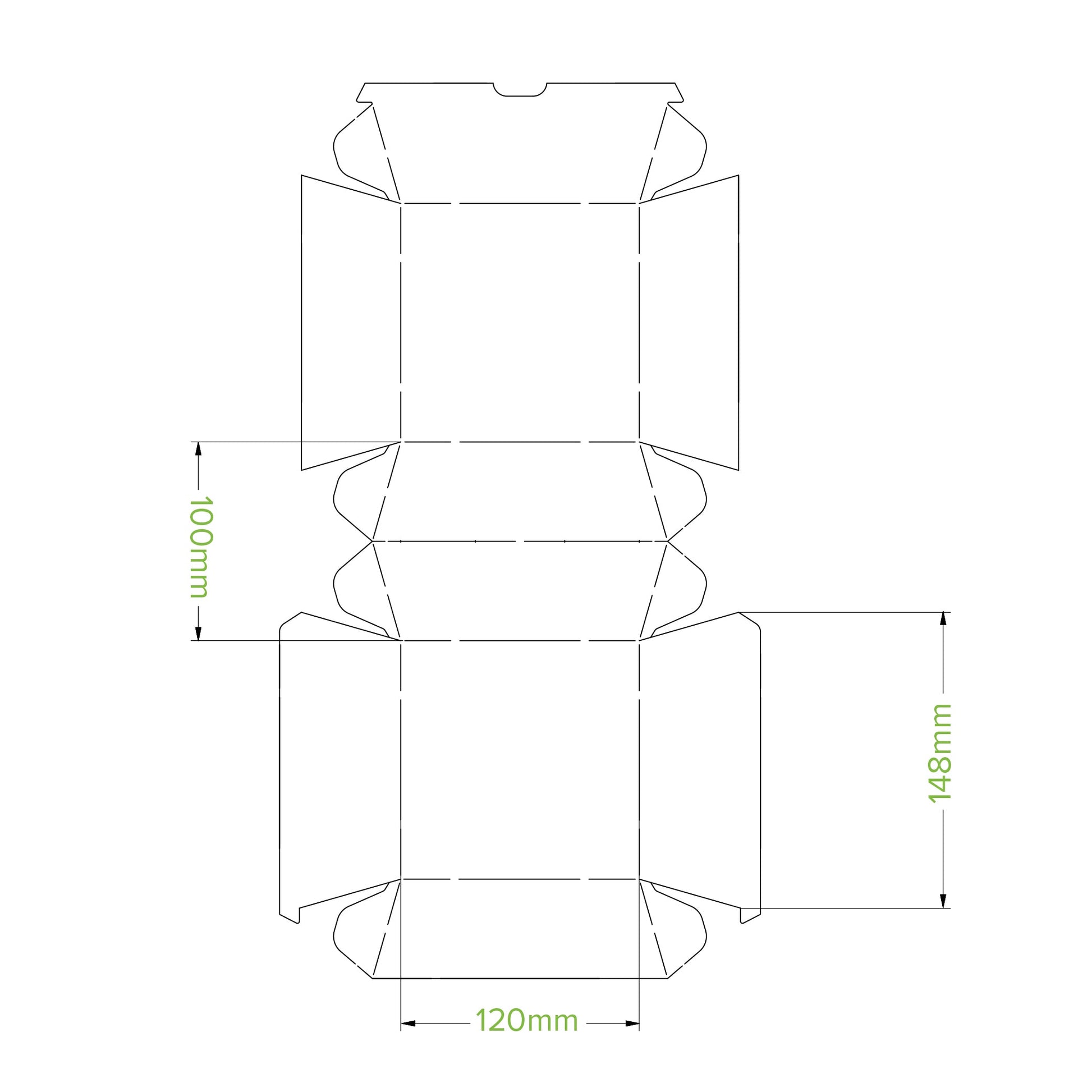 BioPak Disposable Large Kraft Hamburger Box - Made from Paperboard.