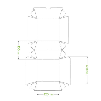 BioPak Disposable Large Kraft Hamburger Box - Made from Paperboard.