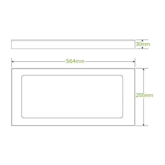 Extra Large BioBoard Catering Tray PLA Window Lid