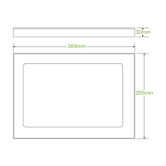 Medium BioBoard Catering Tray PLA Window Lid