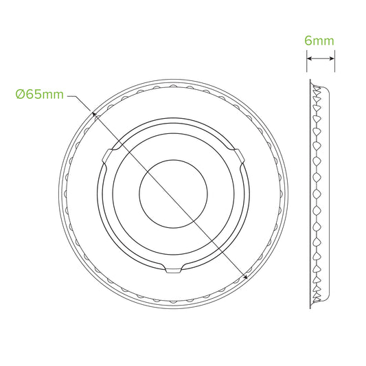 BioPak 45ml, 90ml & 120ml PET Lid For Paper Sauce BioCup
