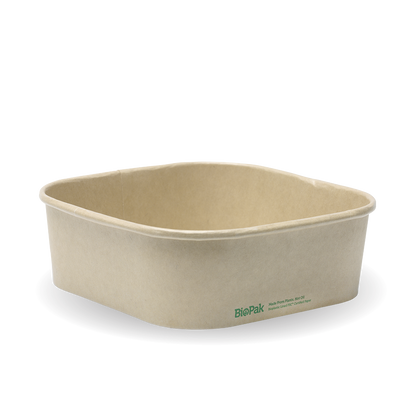 BioPak 1,000ml Kraft BioBoard Square Takeaway Base
