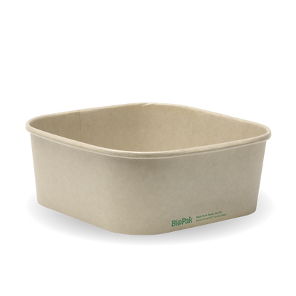 BioPak 1,200ml Kraft BioBoard Square Takeaway Base