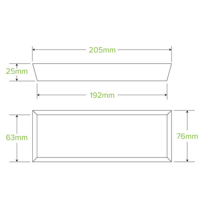 BioPak Long BioBoard Sushi Tray
