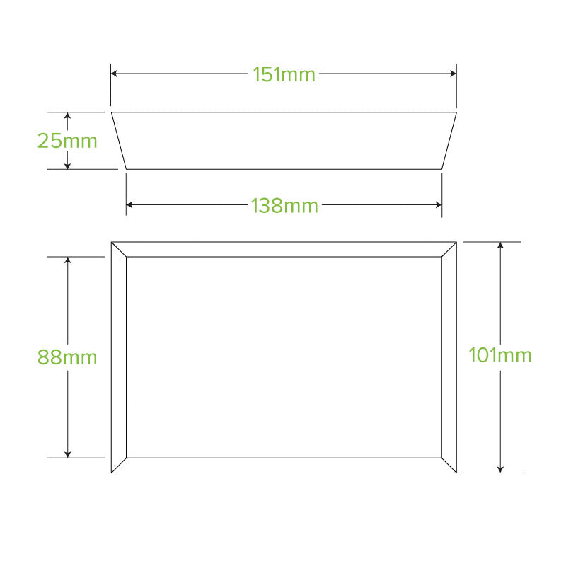 BioPak Small BioBoard Sushi Tray