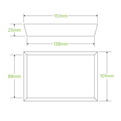 BioPak Small BioBoard Sushi Tray