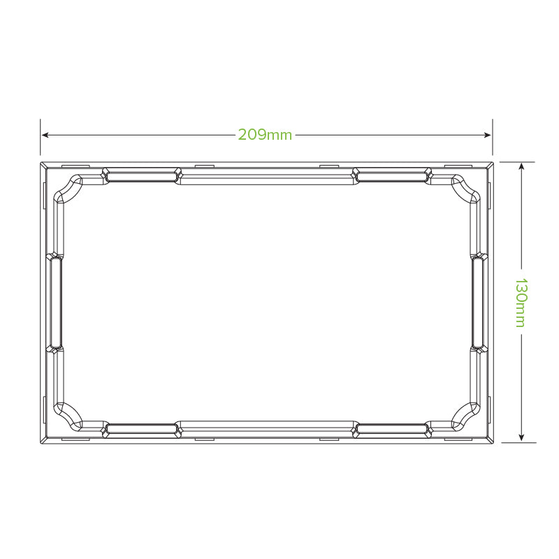 BioPak Large BioBoard Sushi Tray PET Lid